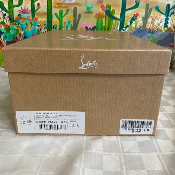 Christian Louboutin Arpoador Flat,Yellow& Blue, Suede, Men’s Size:EU44.5,US 11.5 - Picture 12 of 13